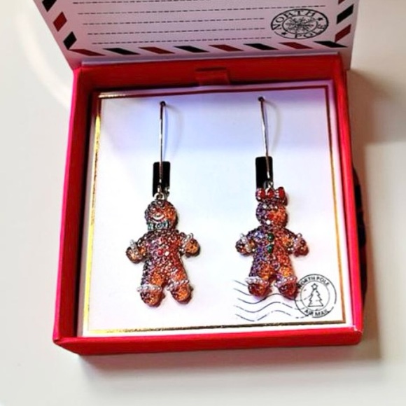 Colorful Gingerbread Man & Woman Christmas Earrings, NIB - Picture 10 of 13